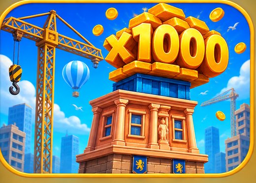 Mnożnik x1000 na szczycie wieży w grze Tower Dash